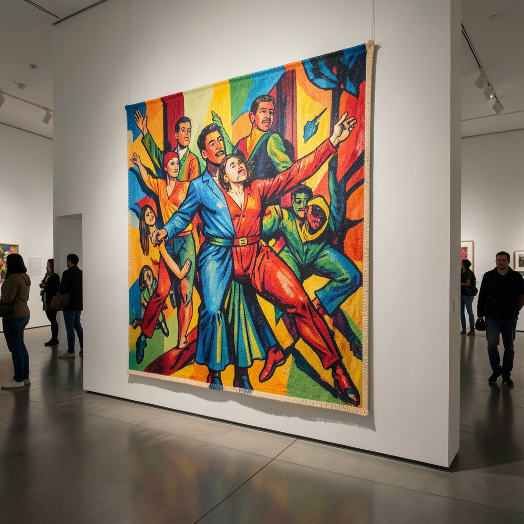 David Hockney tapestry from 1963 painting unveiled at Guildhall Art Gallery